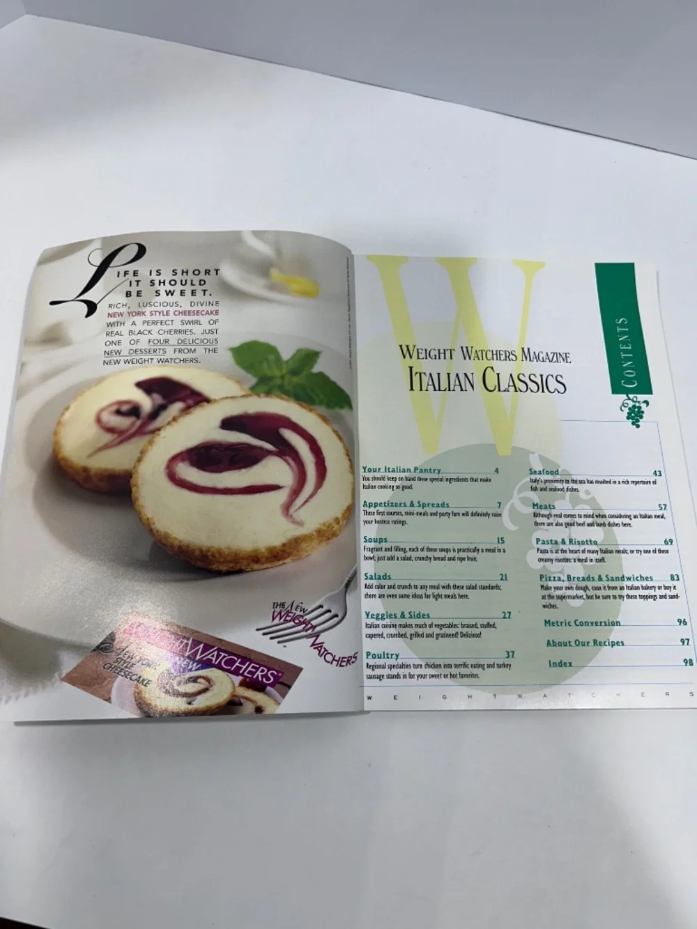 Vintage Weight Watchers Italian Classics Food Recipe Magazine 1980s/1990s -paper